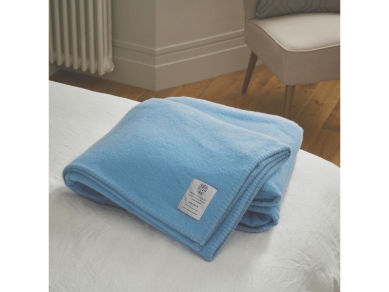 John Atkinson by Hainsworth® Harlequin Pure Wool Sky Blue Blankets